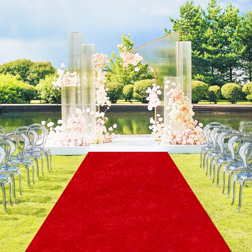 Red Carpet Runner for Party Wedding Aisle Decorations 4FTx15FT Aisle Runners NEW