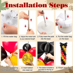 2 Sets 165 Pcs Cheetah Print Cherry Balloon Column Kit with Red Black Leopard…