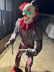 Clown Animated Halloween Prop With Lights And Sound Huge Decoration