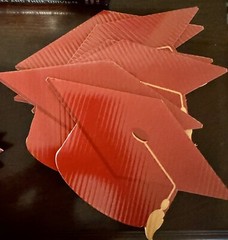 Graduation Red Gold Glitter Assorted Cutouts Random Qty -Paper Grad Decoration