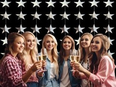 80ft Silver Star Garland 10 Strings Graduation New Years Party Decorations
