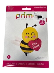 Prima Bee Mine Metallic Balloon 32″ Yellow Red Inflatable For Air Or Helium NEW