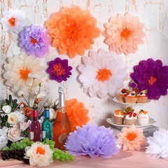 20 Vibrant Paper Flower Decorations for Stunning Party Backdrops – Mixed Sizes