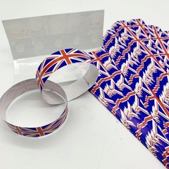 100x Union Jack Paper Chains with Glue Dots – Party Craft Decorations – New