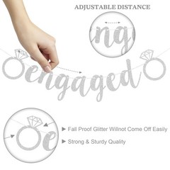 Silver Engagement Party Decorations, MR and MRS Balloons Decor, Metallic Silv…