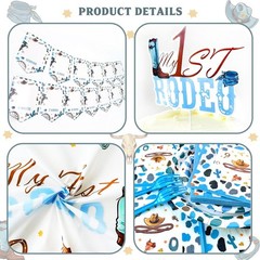My First Rodeo Decorations Boy, Cowboy Themed 1st Birthday Party Balloon Banner