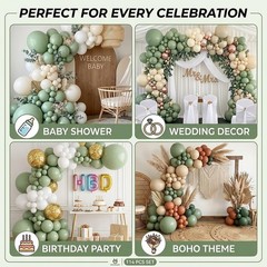 114pcs Sage Green Balloons Different Sizes, 18 12 10 5 inch Matte Olive Green…