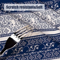 Oval Tablecloth 60×84 Inch, Navy Boho Style Retro Rustic Classic French Polyeste