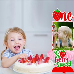 10 PCS Strawberry Sweet One Honeycomb Centerpieces for First Birthday Party