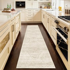 Washable Runner Rug 2×8 Runners for Hallways，Vintage 2′ x 8′ (Runner), Beige