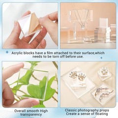 10 Pcs Acrylic Cubes for Display Product Photography Props Transparent Acryli…