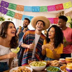 OHOME Cinco De Mayo Decorations – Papel Picado Banner Streams | Mexican Theme Bi