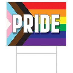 Beistle Plastic Pride Yard Sign with Stand LGBT+ Party Lawn Accessory Decoration