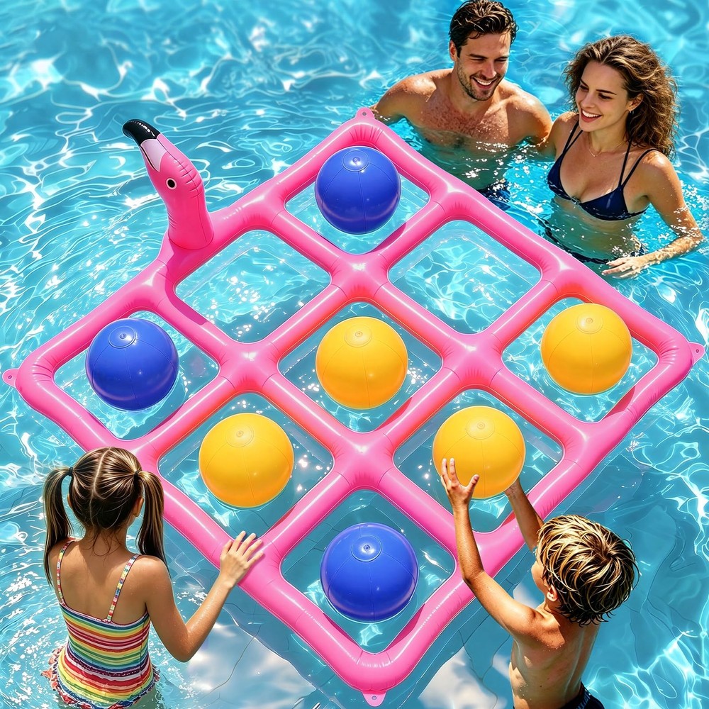 Pool Toys Games for Kids, Giant Inflatable Pools Water Toys Tic Tac Toe Float…