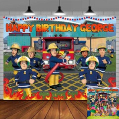 Fireman Sam Personalised Custom Birthday Banner Backdrop Party Decor Gift