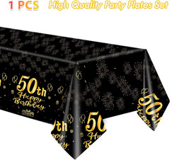 41Pcs 50th Birthday Party Decorations for Men Women, Black Gold Happy 50th Birth