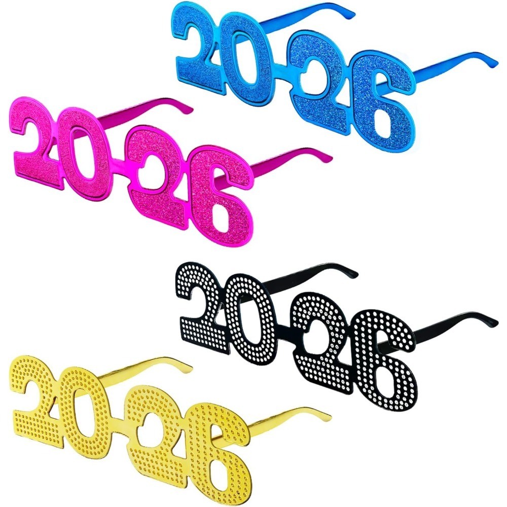Graduation Photo Booth Props 2026 Glasses – 4PCS, Class of 2026 Graduation