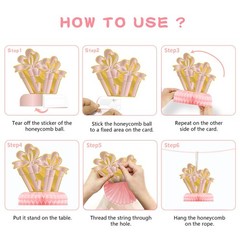 9Pcs 80th Birthday Decorations Pink Rose Gold Honeycomb Centerpieces for Wome…