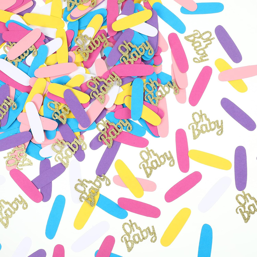 350 Pcs Baby Shower Confetti Decorations Sprinkle Confetti for Table Include 300