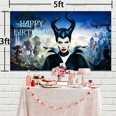 Maleficent Party Supplies Backdrop Banner Poster Background Vinyl Birthday Decor