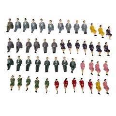 50Pcs Sitting Plastic Figures 1:32? Miniture People Human People Painted Mixed