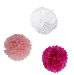Tissue Paper Pom Poms – Choose from 3 Sizes 6″ – 14″ – 12 Colours