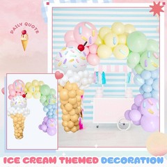 330 Pcs Ice Cream Party Decorations Ice Cream Balloon Garland Kit Pastel Ball…