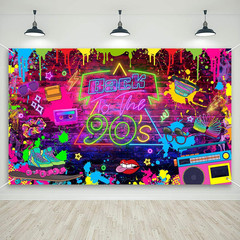 90’s Party Decorations Back to 90’s Banner 90’s Backdrop Hip Hop Graffiti Backgr