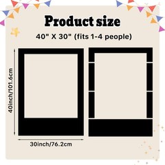 40 x 30 Inch Large Photo Booth Frame Selfie Frame,Black Blank DIY Cutout Prop…