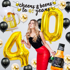 40Th Birthday Decorations for Men, 40 Birthday Decorations with 40 Inch Gold 40