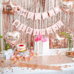 225 PC Rose Gold Birthday Party Decorations Kit for Girls, Teens, Women – Happy