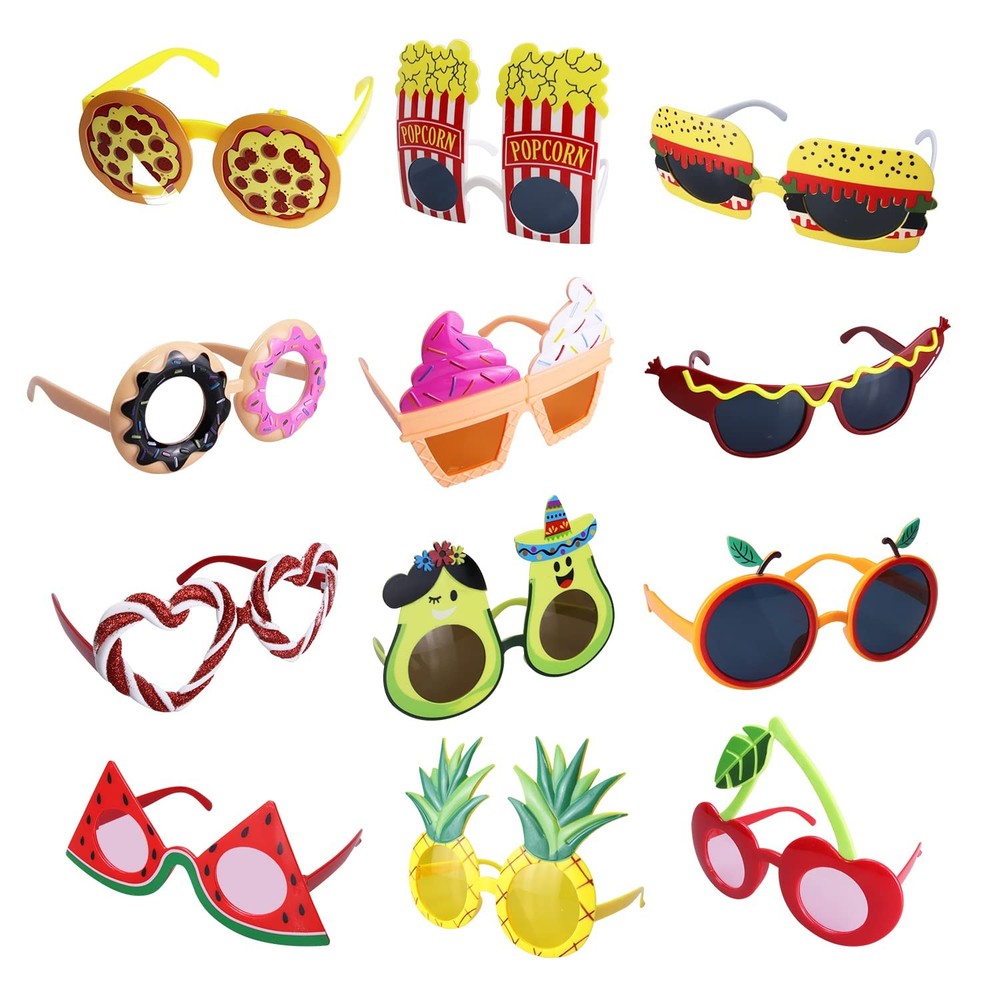 Funny Luau Donut Party Sunglasses – 12 Pack Novelty Glasses Tropical Fancy Pa…