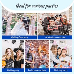 Slofunife No Mess Streamers 100Pack White Confetti Poppershand Throw Party