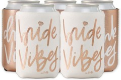 Bachelorette Party Can Cooler 10-Pack Bride Drunk Vibes Rose Gold Neoprene