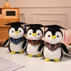 Graduation Penguin Plush Toy Stuffed Animal with Cap and Sash for Grad Gift