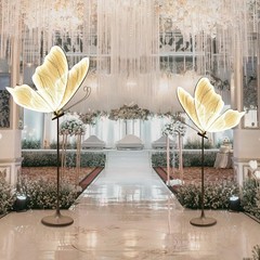 2PC LED Light Wedding Butterfly Floor Lamp Creative Butterfly Ceiling Lamp Props