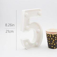 8.26 Inch Light Up Number 10 Centerpiece Table Sign 10th Birthday Decor
