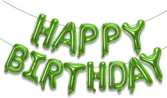 Hot Pink Happy Birthday Balloons Banner, 16 Inch Mylar Foil Letters Balloon Sign
