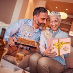 Complete 50th Birthday Decorations for Women: Sash, Crown & Glittery Cake Topper