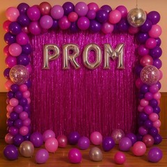 4 Pack Pink Foil Fringe Backdrop Curtains Tinsel Streamers for Party Decor