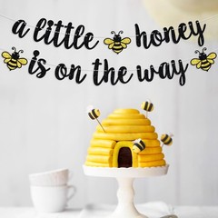 A Little Honey is on the Way Banner, Bumble Bee Baby Shower Hanging Decoratio…