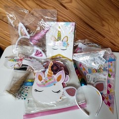 Unicon Party Decorations Over 60 Pcs! -All Cake Items New In Bag- Pink Rainbow