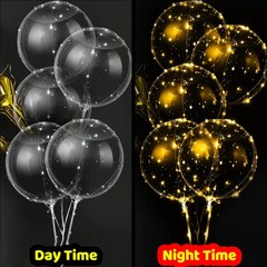 20″ LED Light Up BoBo Balloons Clear Bubble Balloon Party Birthday Wedding Decor