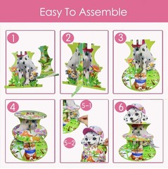 3-Tier Cartoon Dog Cupcake Stand for Kids’ Birthday Celebrations, 24 Cupcakes