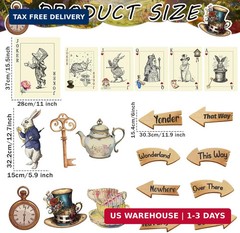 20PCS Wonderland Tea Party Decorations Wonderland Teapot Themed Paper Cutouts Te
