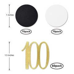 200pcs Gold Glitter Number 100 Confetti 100th Birthday Table Decorations