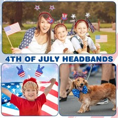 Comfortable 9PCS American Flag Headbands for Fun July 4th Celebrations