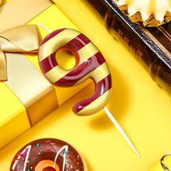 MTLEE Magical Wizard Birthday Candles Magic Inspired yellow and brown