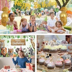 Safari Animals Birthday Party Decorations, Jungle Wild Animals Happy Birthday
