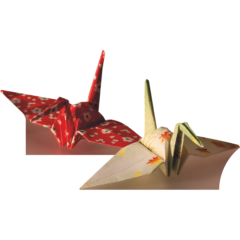 SP13104 Japanese Origami Crane Folded Paper Art Cardboard Cutout Standee Standup